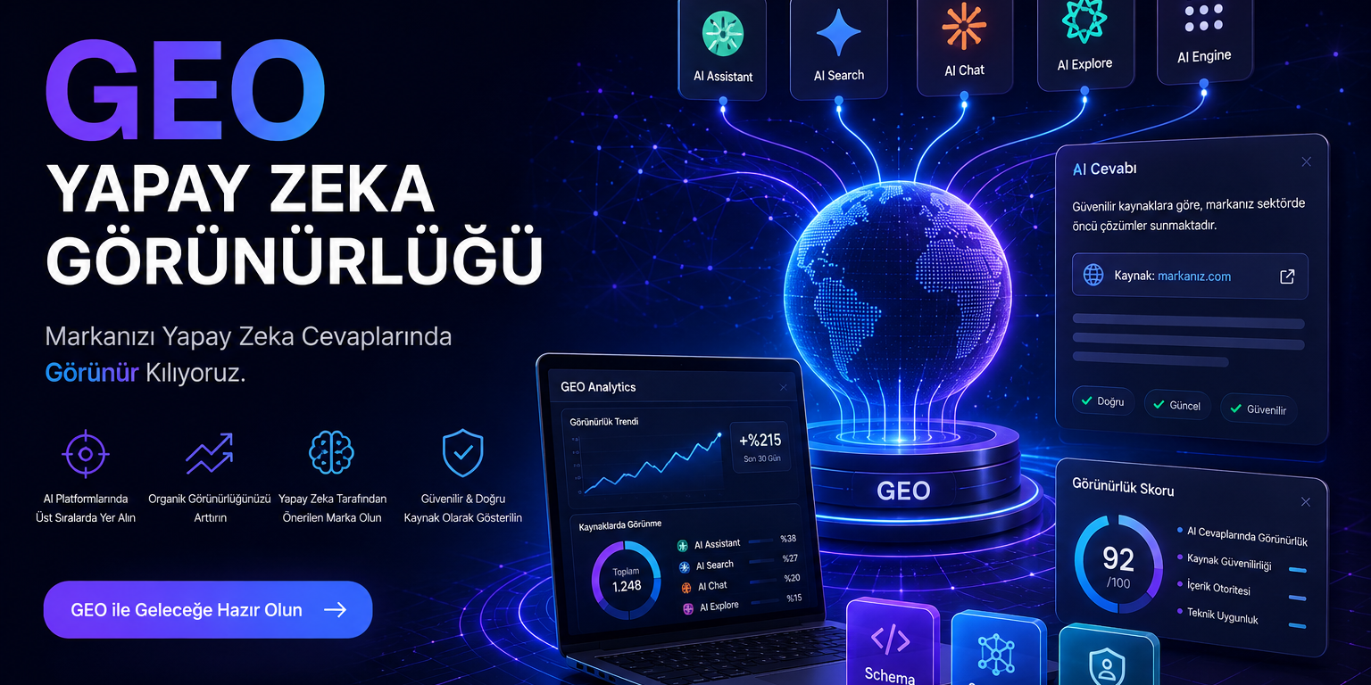 GEO Nedir? Yapay Zeka Çağında Generative Engine Optimization Rehberi GEO Nedir? Yapay Zeka Çağında Generative Engine Optimization Rehberi